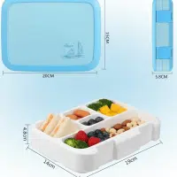 Lunch box bento celeste con 5 divisiones para niños La Mirilla Kids