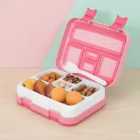 Lunch box bento rosado con 5 divisiones para niños La Mirilla Kids