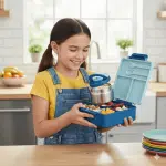 Lunch box con termo azul para niños libre de BPA La Mirilla Kids