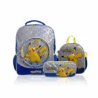 Pack escolar de mochila de Pokémon original con diseño de Pikachu, Fuecoco, Quaxly y Sprigatito, incluye lonchera térmica y cartuchera.