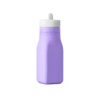 Botella de agua OmieBottle morada de silicona que encaja dentro de la lonchera OmieBox