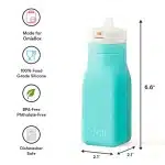Botella de agua OmieBottle turquesa de silicona que encaja dentro de la lonchera OmieBox
