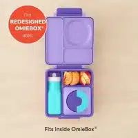 Botella de agua OmieBottle turquesa de silicona que encaja dentro de la lonchera OmieBox