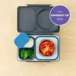 Set de 2 recipientes herméticos OmieBox UP Dip azul y anaranjado para salsas y yogurt