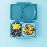 Set de 2 recipientes herméticos OmieBox UP Dip azul y anaranjado para salsas y yogurt