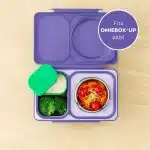 Set de 2 recipientes herméticos OmieBox UP Dip morado y verde para salsas y yogurt