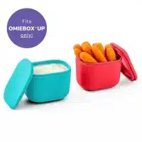 Set de 2 recipientes herméticos OmieBox UP Dip en colores rosa y turquesa para salsas y dips