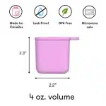 Set de dos contenedores OmieDip de silicona rosado y turquesa para salsas y yogurt en la lonchera OmieBox