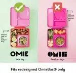 Set de dos contenedores OmieDip de silicona rosado y turquesa para salsas y yogurt en la lonchera OmieBox