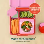 Set de dos contenedores OmieDip de silicona rosado y turquesa para salsas y yogurt en la lonchera OmieBox