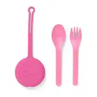 OmiePod Bubble Pink porta cubiertos de silicona color rosa para lonchera OmieBox en La Mirilla Kids