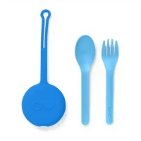 OmiePod set de cubiertos azul con estuche de silicona celeste para loncheras escolares en La Mirilla Kids