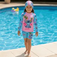 Conjunto de ropa de baño para niños 2 piezas con protección solar UV50+ y gorro de piscina de regalo