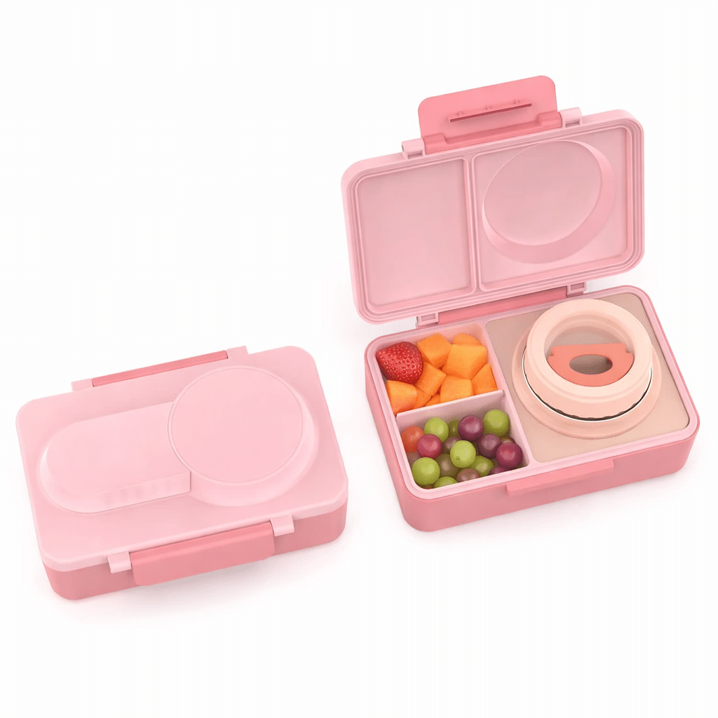lonchera con termo de comida para niños rosado (3) lonchera tipo omiebox up rosada con acero 304